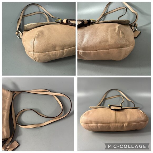 COACH Soho Shell Pearlescent Leather Flap Small Crossbody Purse Bag - Picture 15 of 16